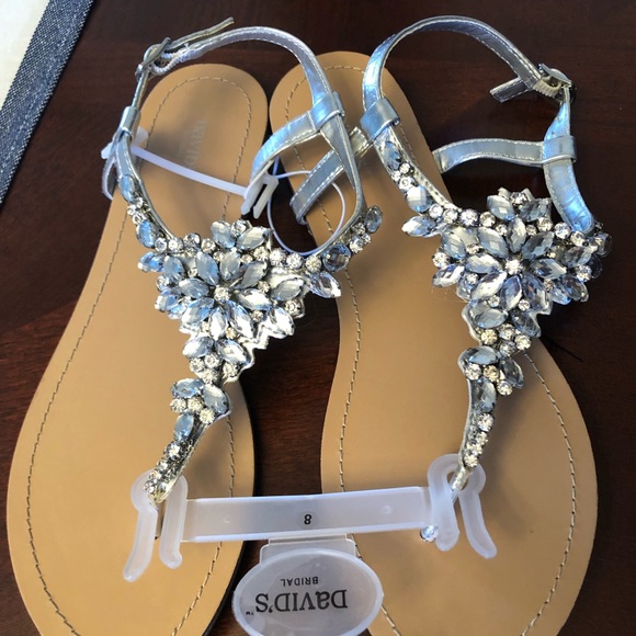 David's Bridal Shoes - Jeweled Sandals